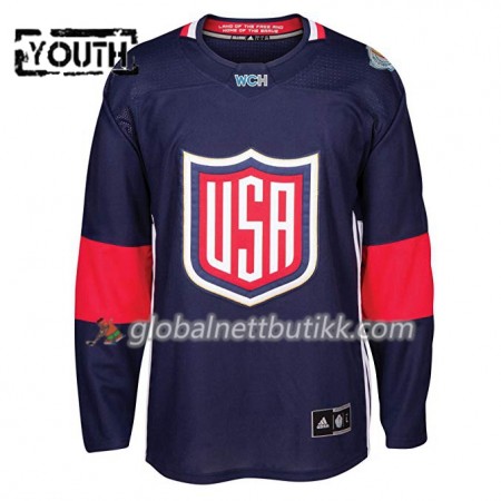 USA Hockeydrakt Blank World Cup i ishockey 2016 Blå Premier - Barn
